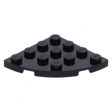 LEGO lapos elem lekerekített sarokkal 4x4, fekete (30565)